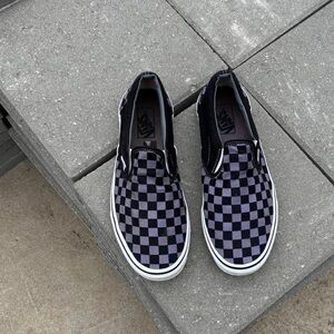 Vans Black Checkered Slip-On Shoes size W6.5 ready to wear